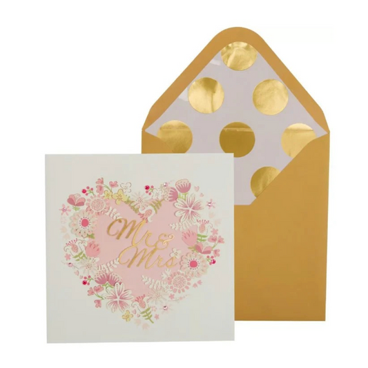 Laser Cut Heart Wreath Wedding Card