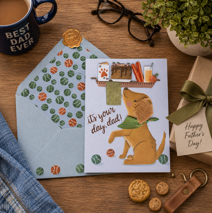 Puppy Bringing Breakfast Father's Day Card