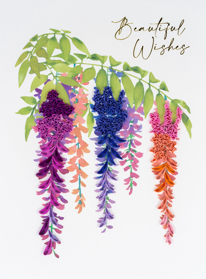 Quilled Wisteria Birthday Card NEW