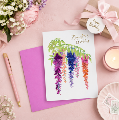Quilled Wisteria Birthday Card NEW