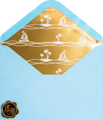 Laser-cut Sailboat & Waves Birthday Card NEW