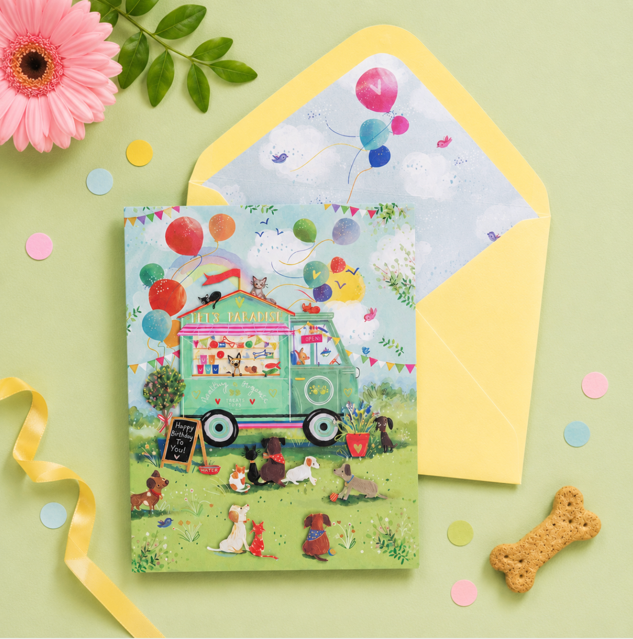 Pets Paradise Birthday Card NEW