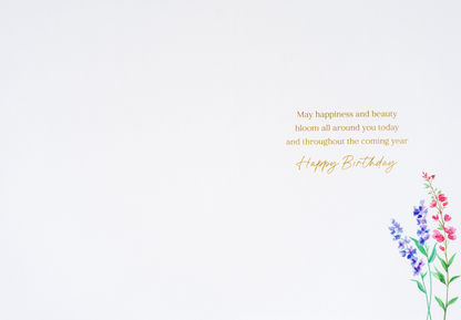 Vellum Growing Flowers Birthday Card NEW
