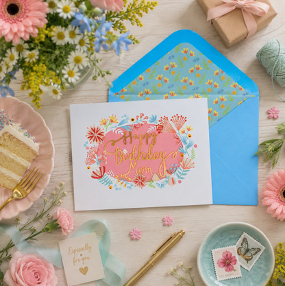 Laser-cut Floral Mom Birthday Card NEW