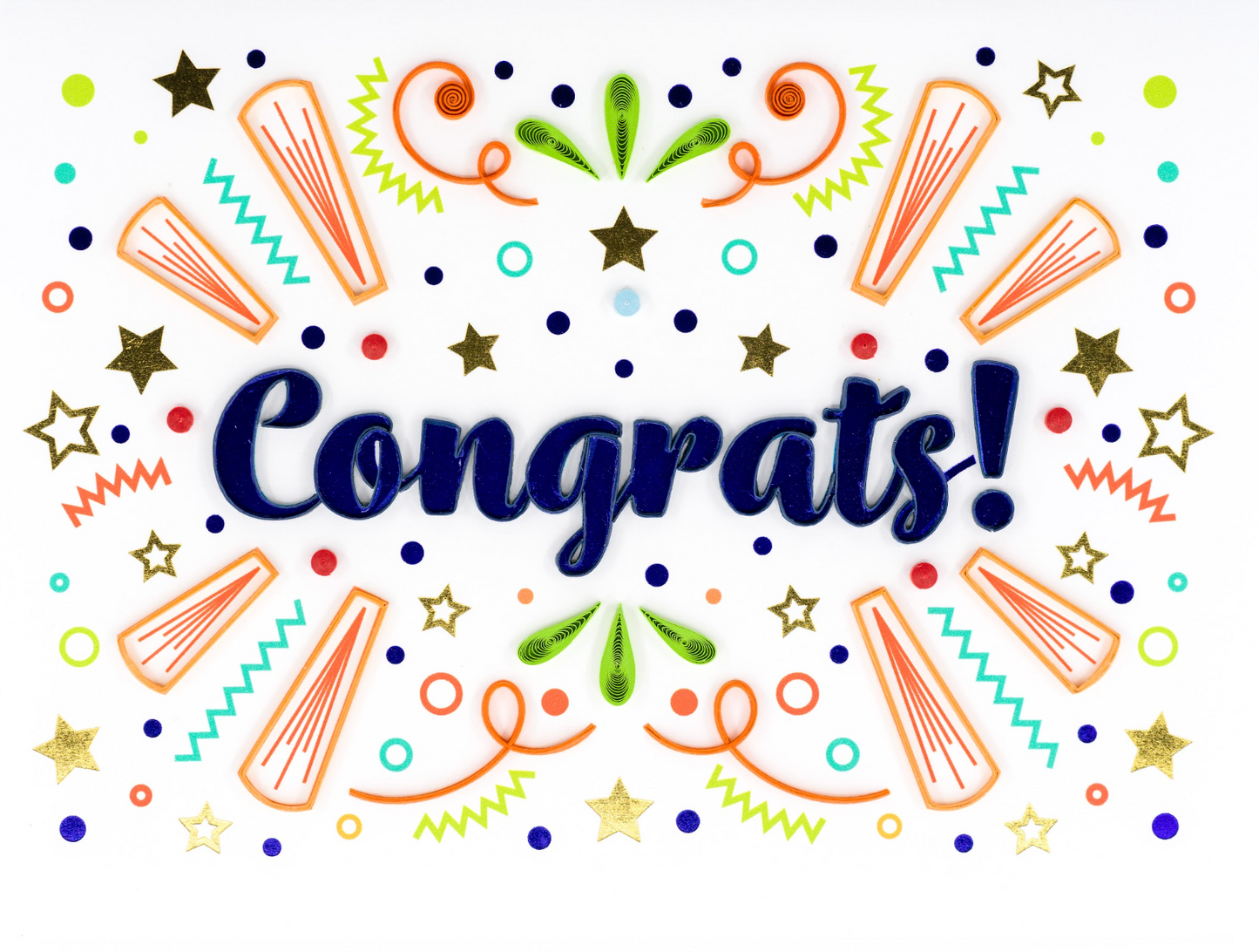 Quilled Congrats Lettering Congratulations Card