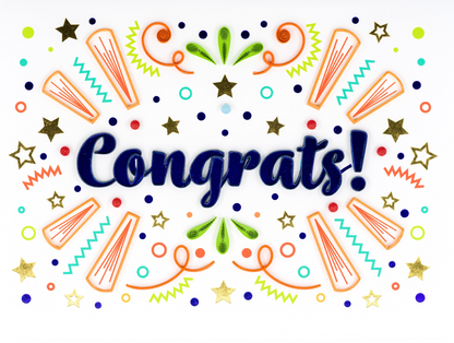 Quilled Congrats Lettering Congratulations Card