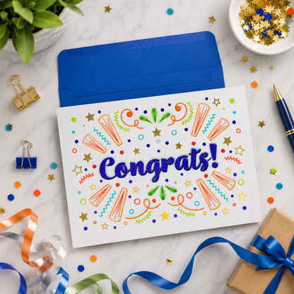 Quilled Congrats Lettering Congratulations Card