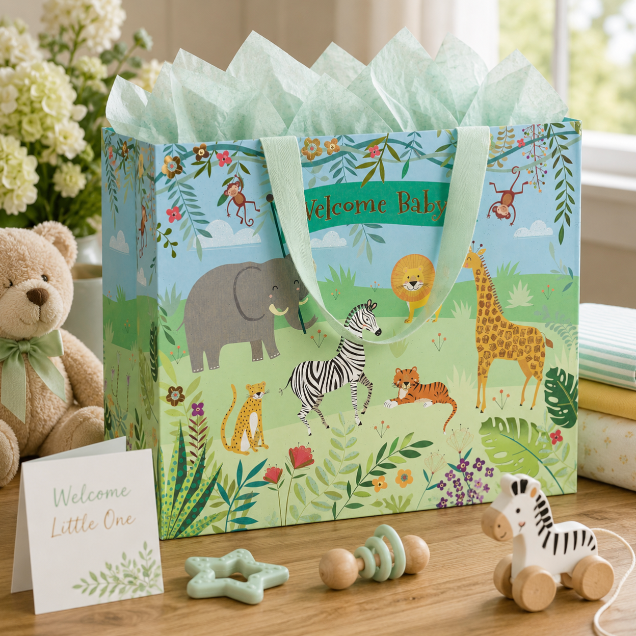 Jungle Baby Large Horizontal Gift Bag