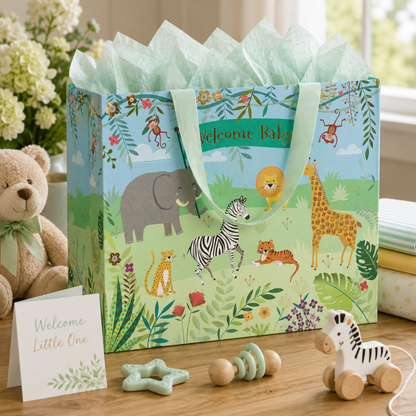 Jungle Baby Large Horizontal Gift Bag