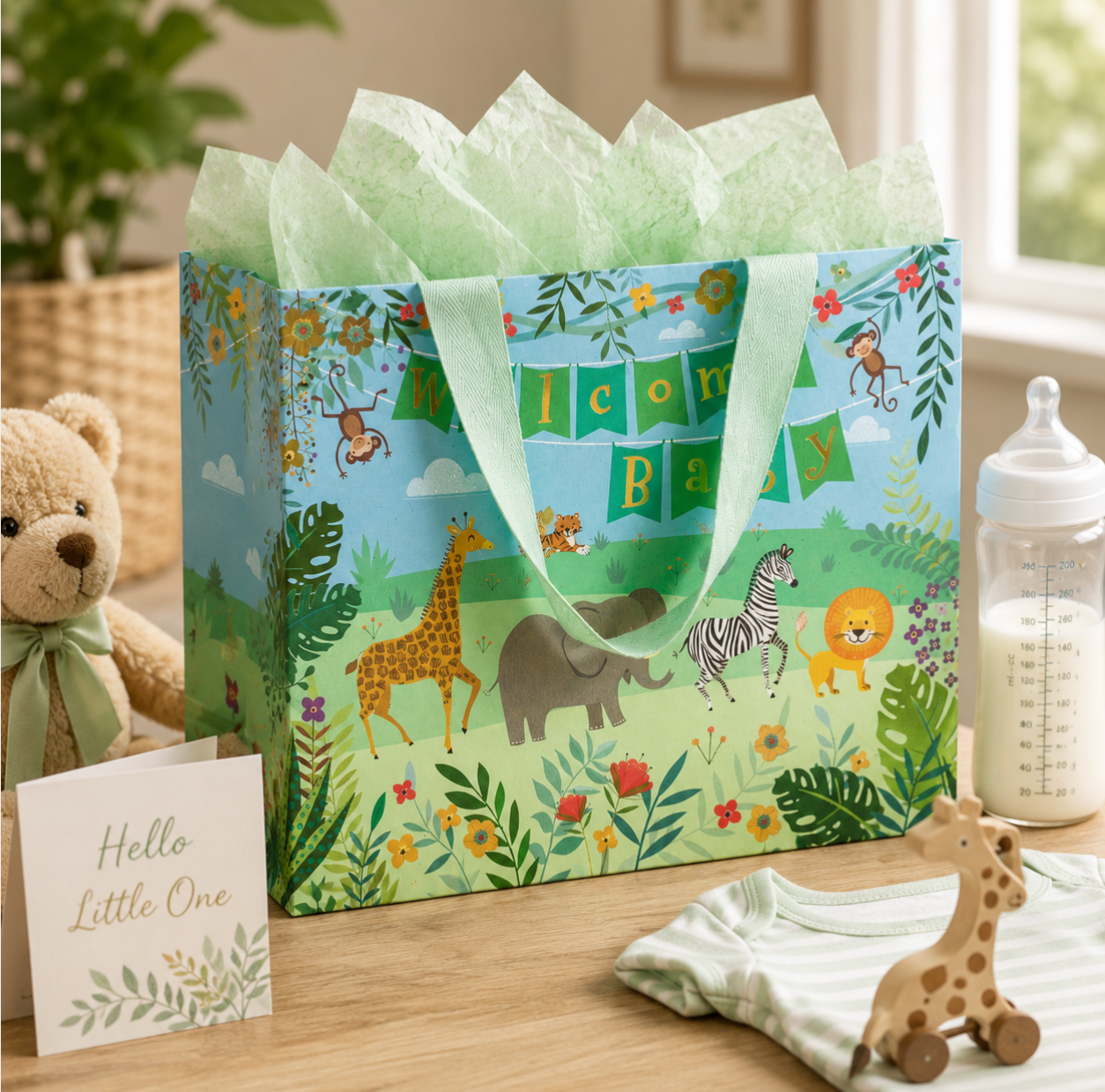Jungle Baby Medium Horizontal Gift Bag