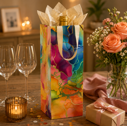 Marble Radiance Bottle Gift Bag