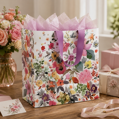 Flower Garden Large Square Gift Bag