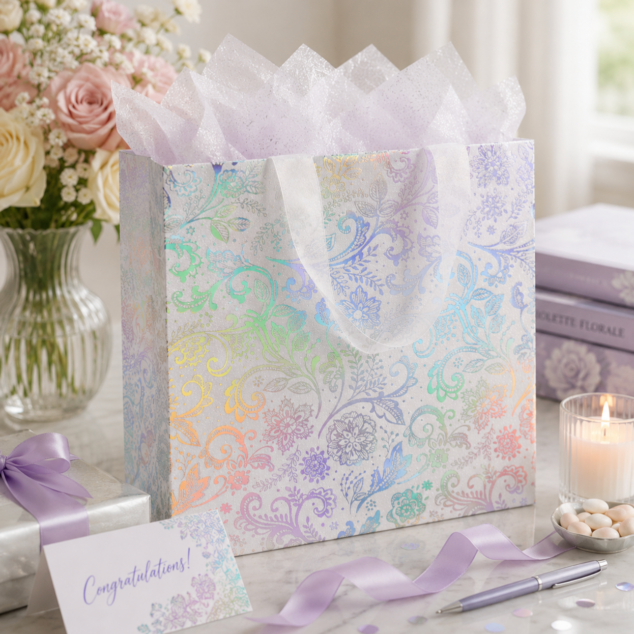 Elegant Bliss Medium Square Gift Bag
