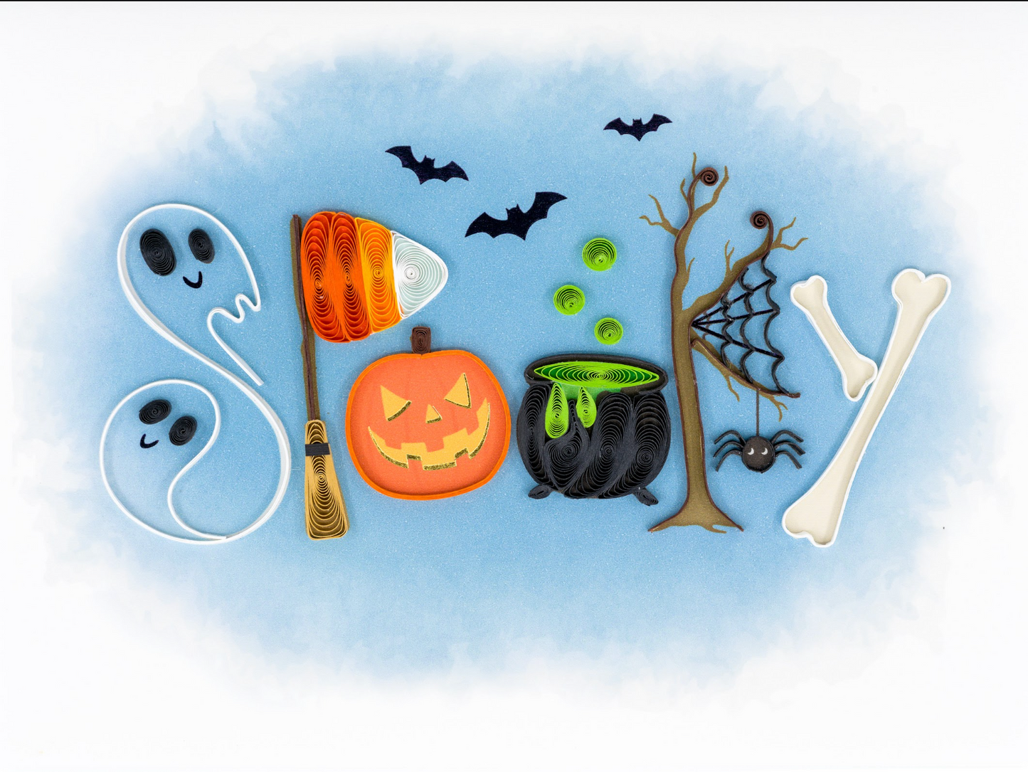Quilled Spooky Halloween Card NEW
