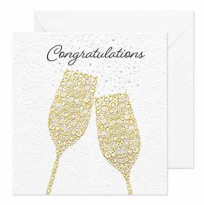 Filagree Flutes Wedding Card