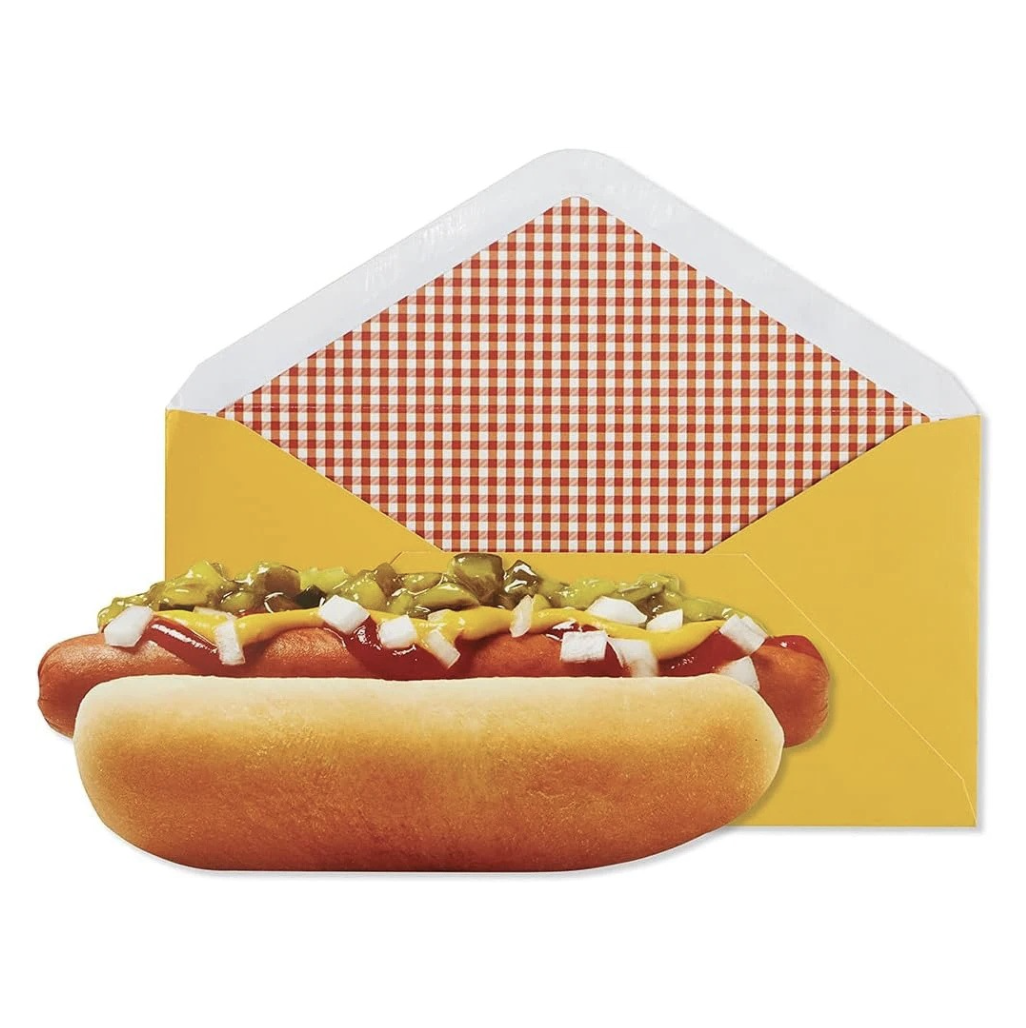 Die Cut Hot Dog Birthday Card