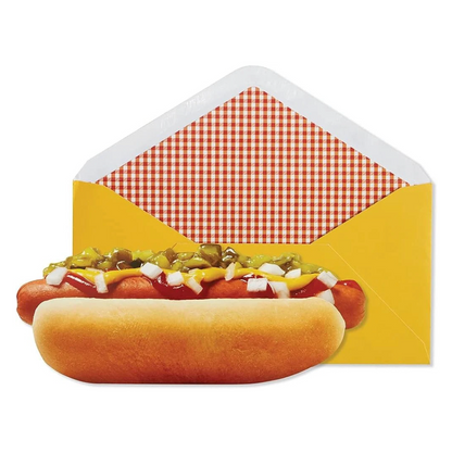 Die Cut Hot Dog Birthday Card