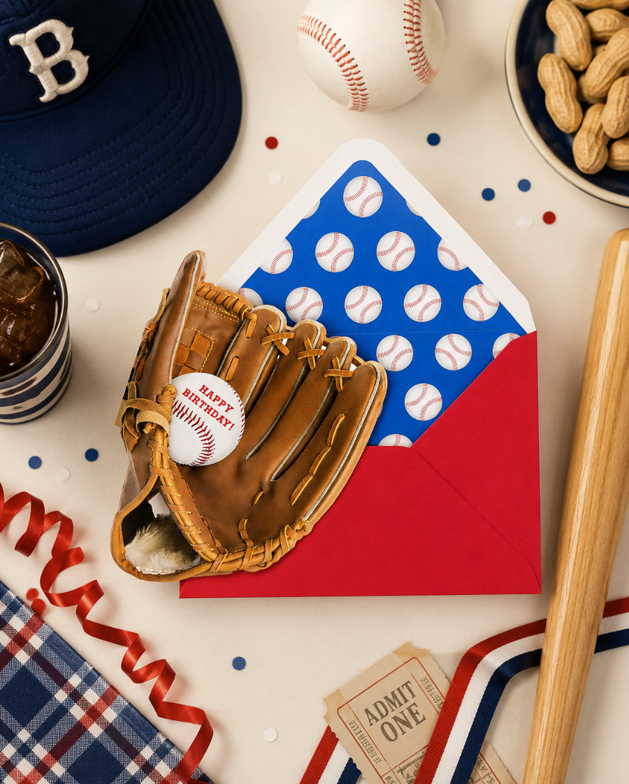 Die Cut Baseball Glove Birthday Card