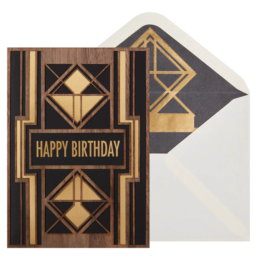Laser Cut Deco Wood Birthday Card