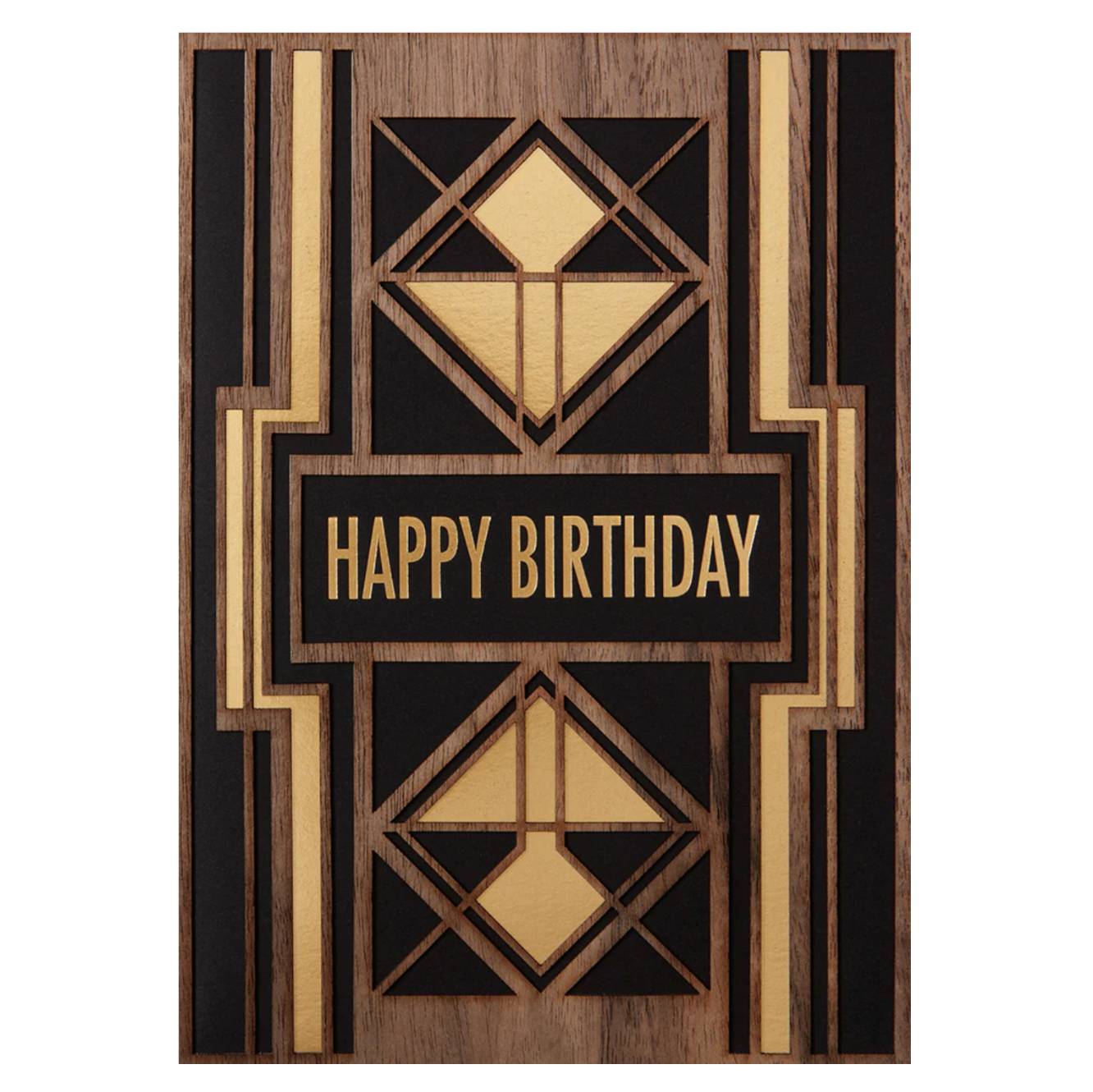 Laser Cut Deco Wood Birthday Card