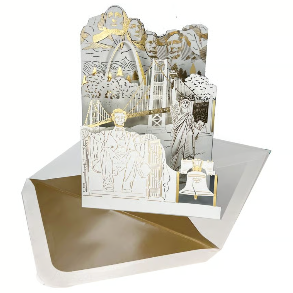 Laser Cut American Monuments Blank Card