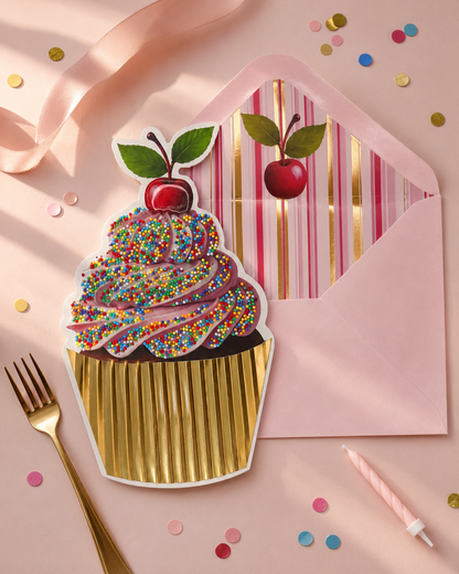 Die Cut Cupcake Birthday Card