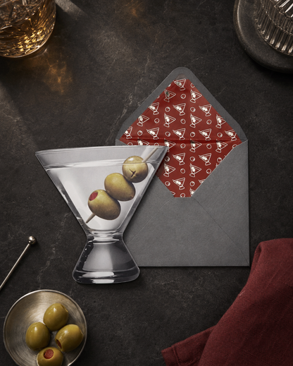 Die Cut Martini Birthday Card