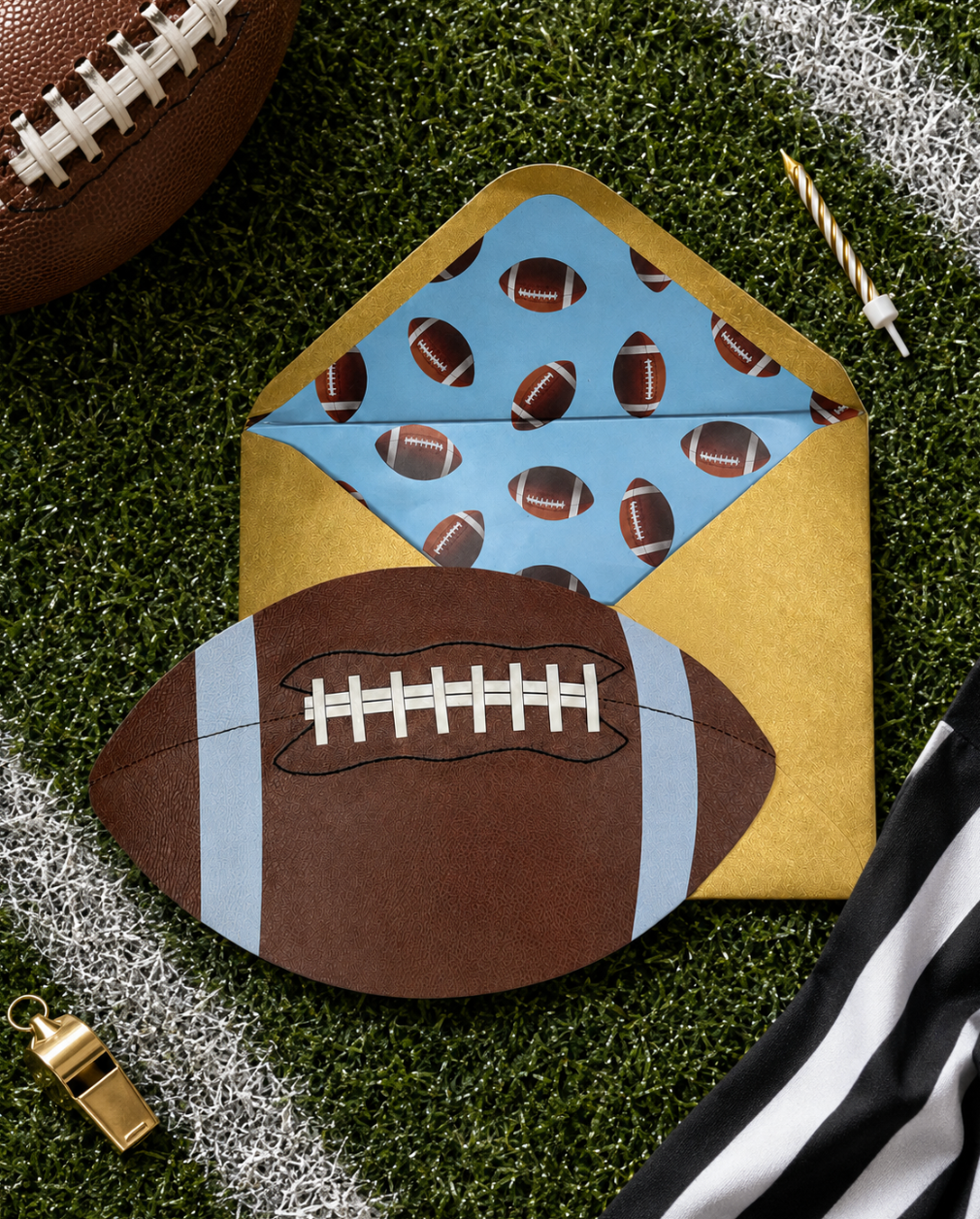 Die Cut Football Birthday Card