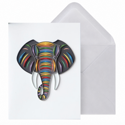 Quilled Elephant Head Birthday Card