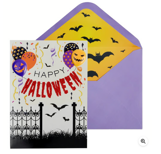Jack O Lantern Balloons Halloween Card