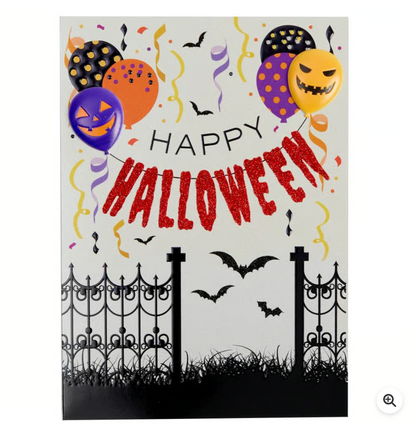 Jack O Lantern Balloons Halloween Card
