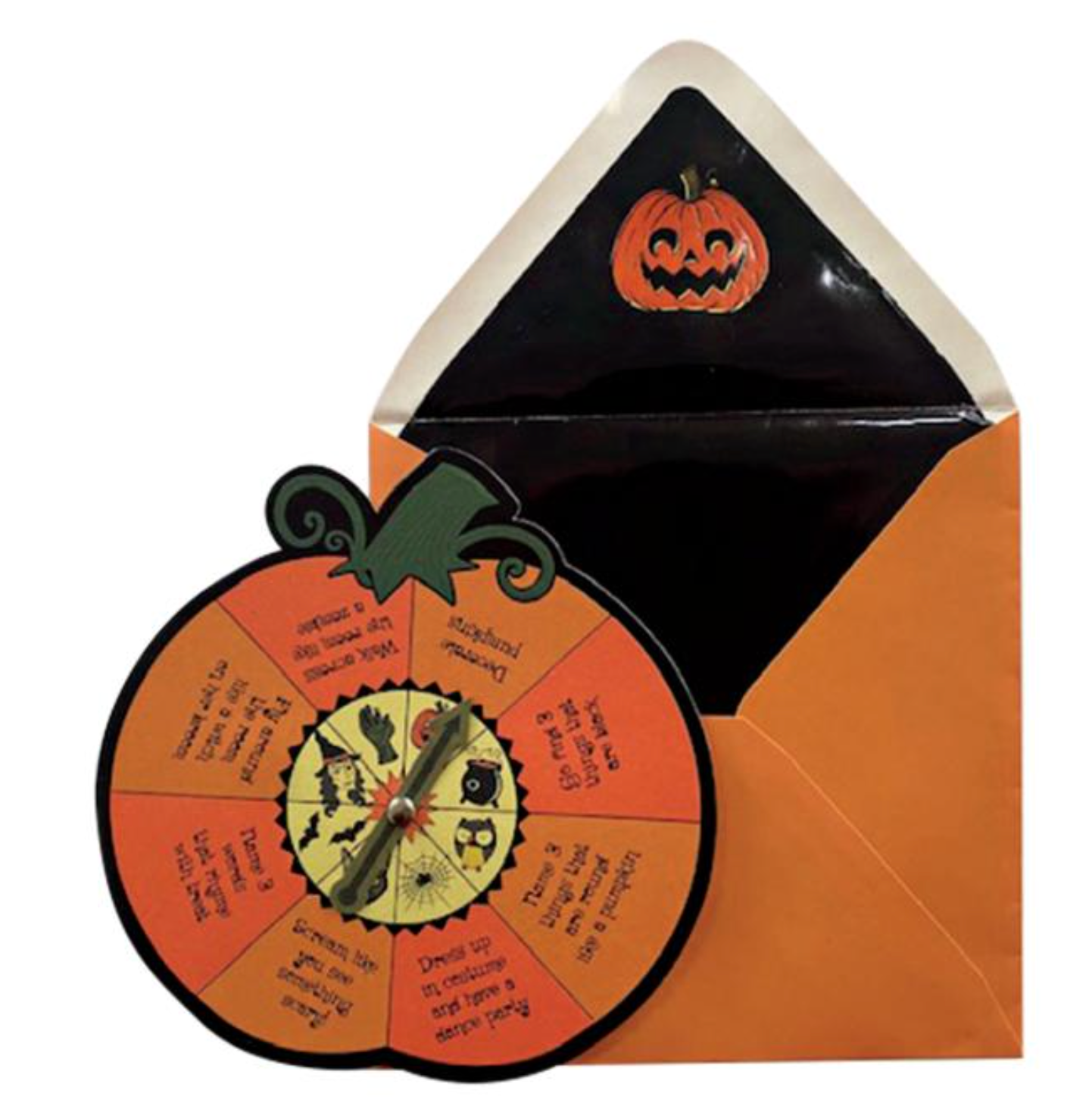 Pumpkin Spinner Game Halloween Card