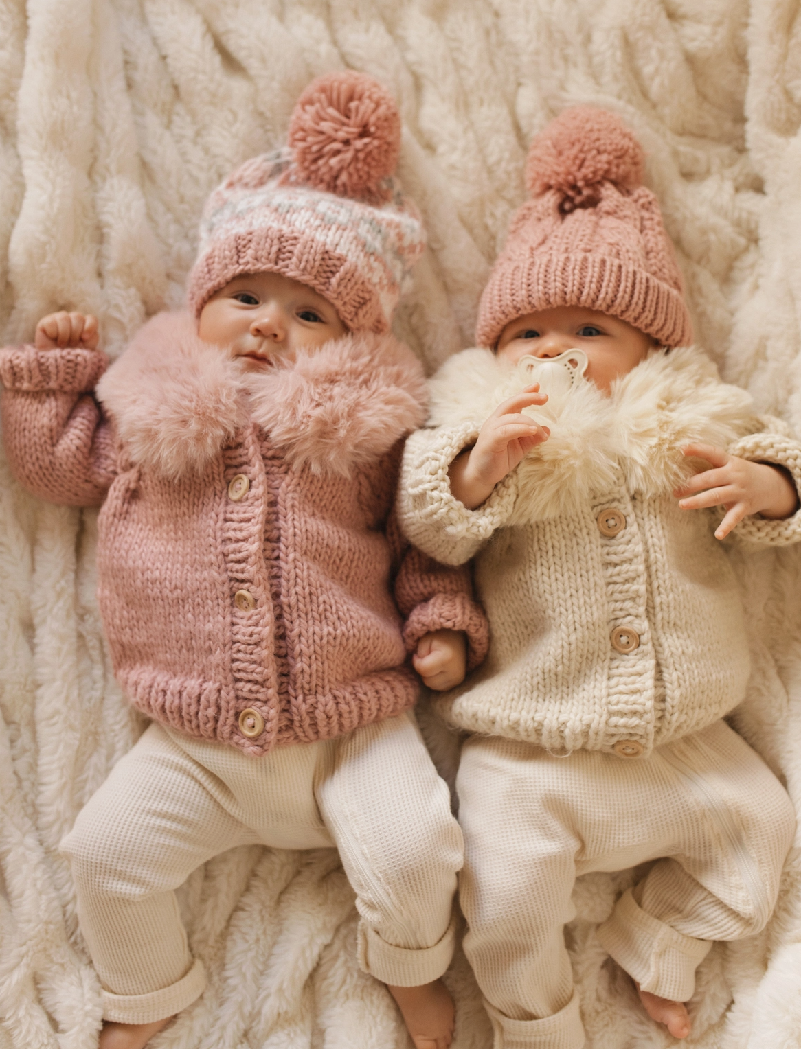 Fur Collar Natural Cardigan Sweater Baby & Toddler