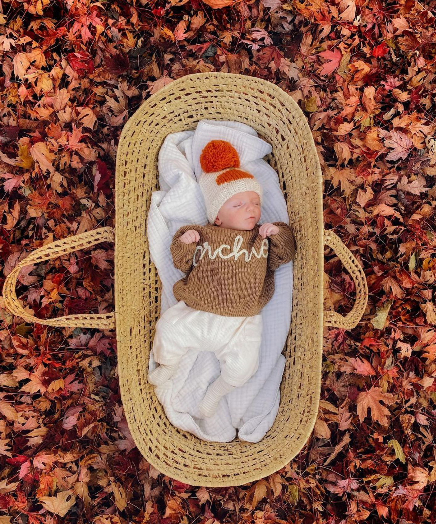 Pumpkin Hand Knit Beanie Hat Baby & Kids