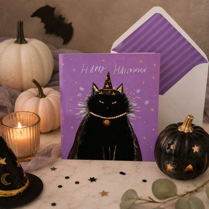 Black Cat Magic Halloween Card