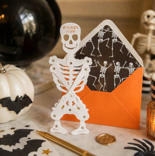 Articulated Skeleton Halloween Card