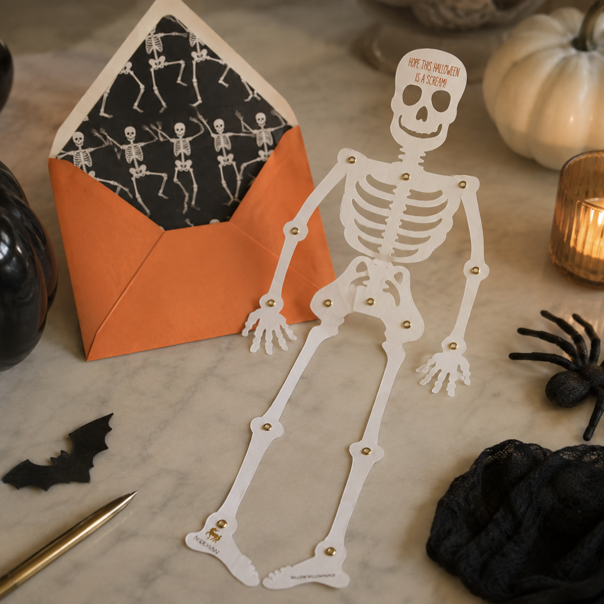 Articulated Skeleton Halloween Card