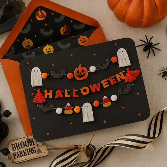 Felt Icon Banner Halloween Card