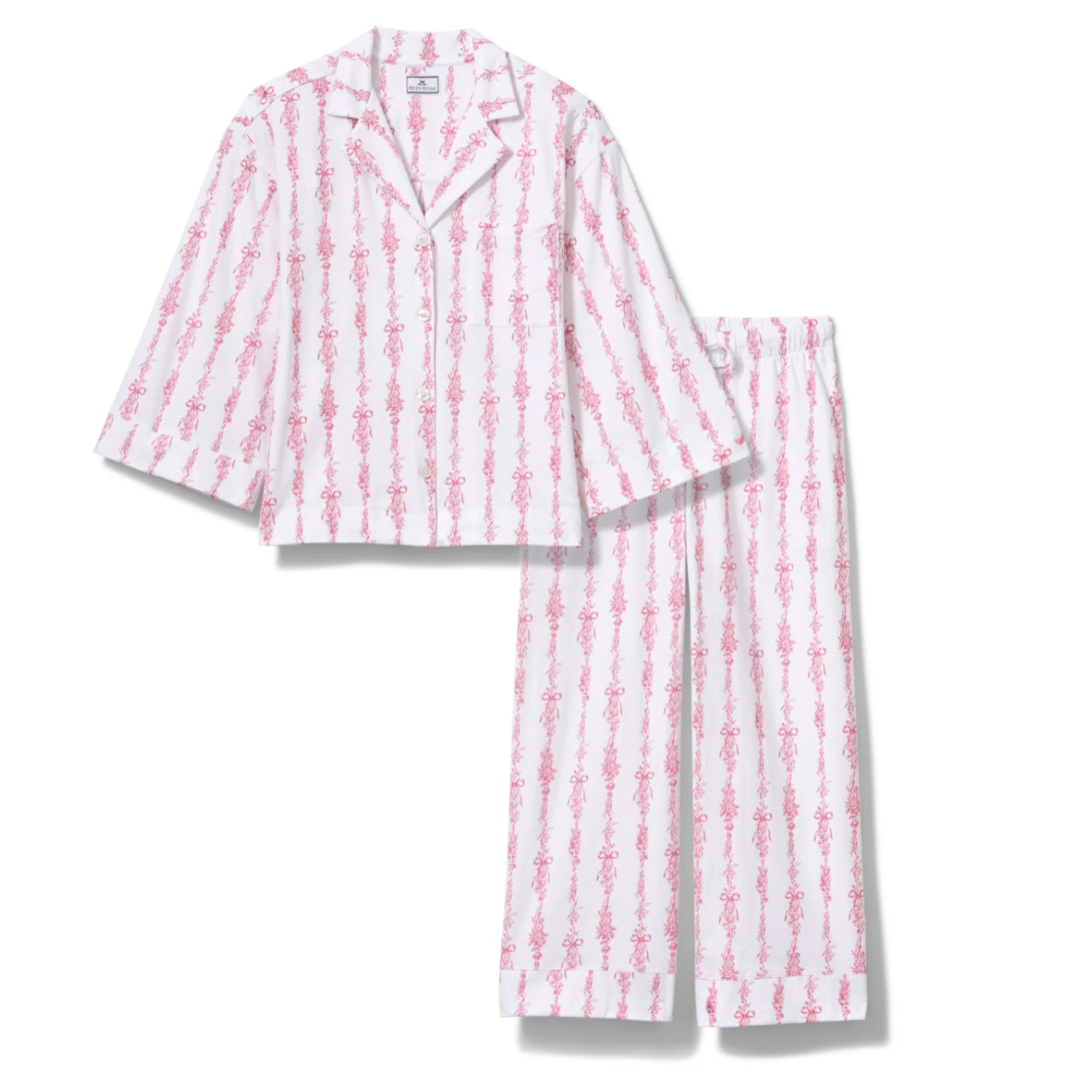 Olivia Wide Leg Pima Pajama Set in Pink Mayfair Toile