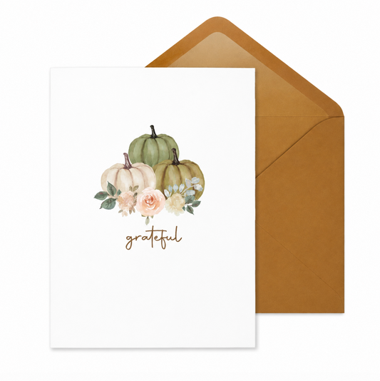 Calligraphy Earth Tone Thanksgiving Card