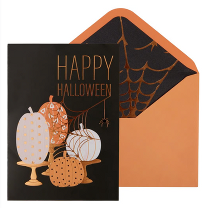 Elegant Decorative Pumpkins Halloween Card
