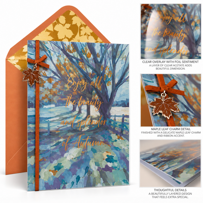 Vivid Autumn Tree Thanksgiving Card NEW