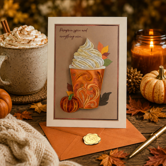 Pumpkin Spice Latte Thanksgiving Card