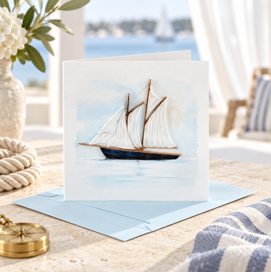 Quilled Sailboat Blank Card