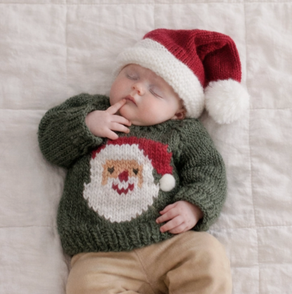 Santa Crimson Stocking Hat For Baby Kids & Adult