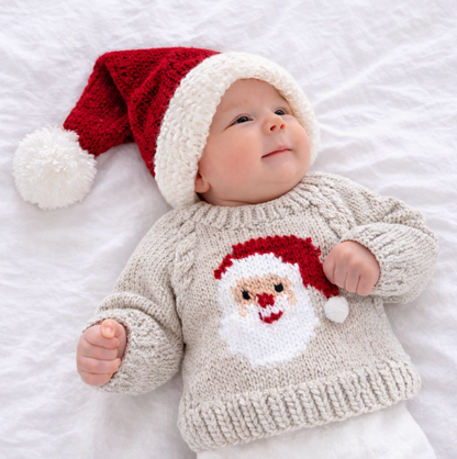 Santa Crimson Stocking Hat For Baby Kids & Adult