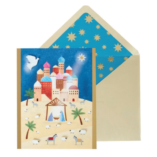 Colorful Nativity Scene 10Ct Boxed Christmas Cards