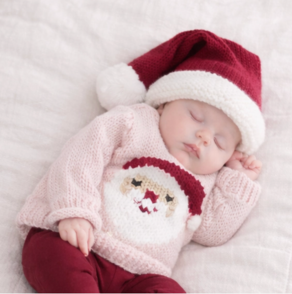 Jolly Santa Sweater Blush For Baby & Toddler Girls