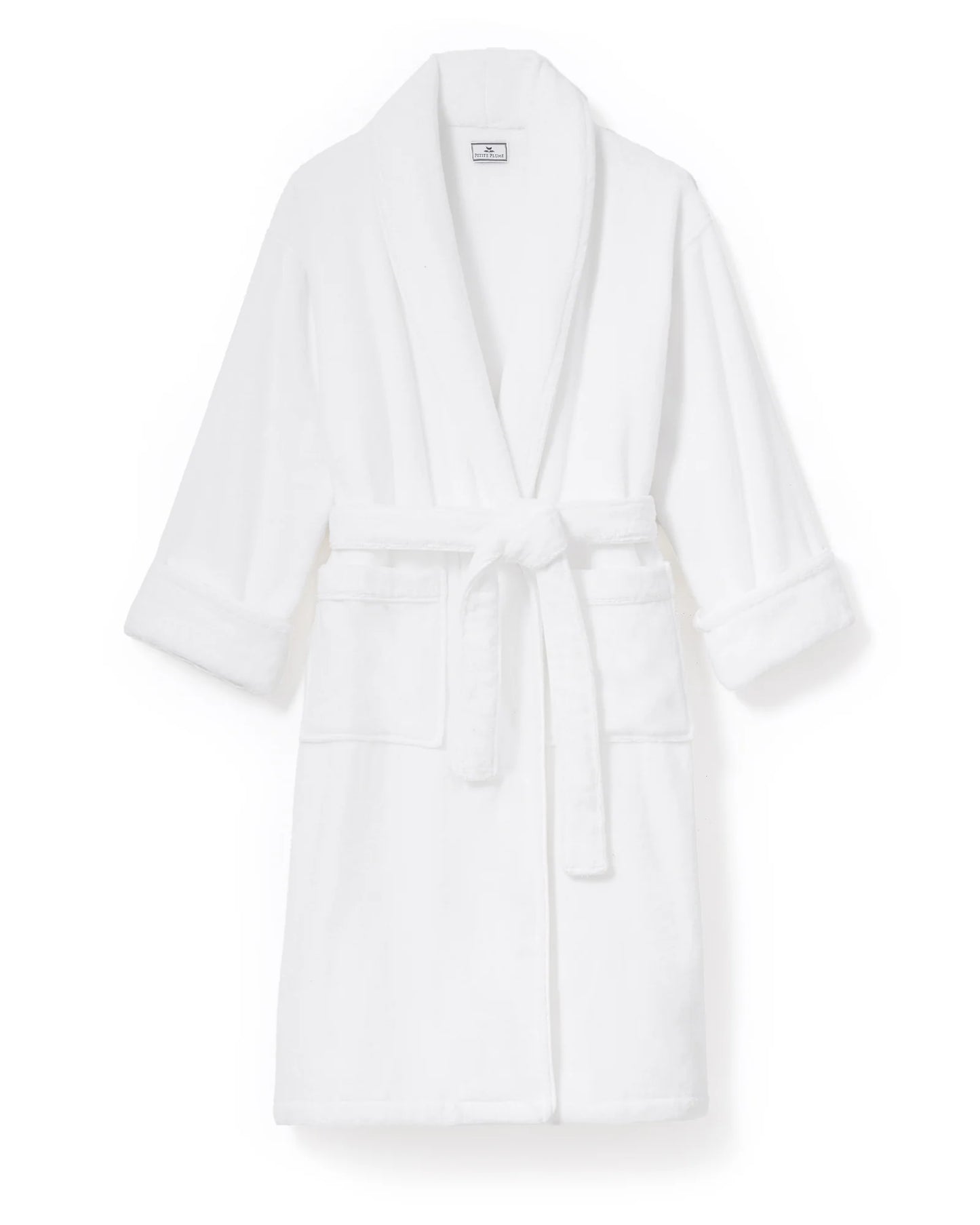 Unisex Luxe Terry Robe in White