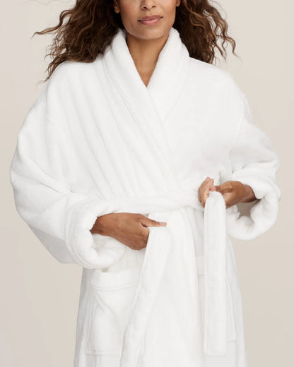 Unisex Luxe Terry Robe in White